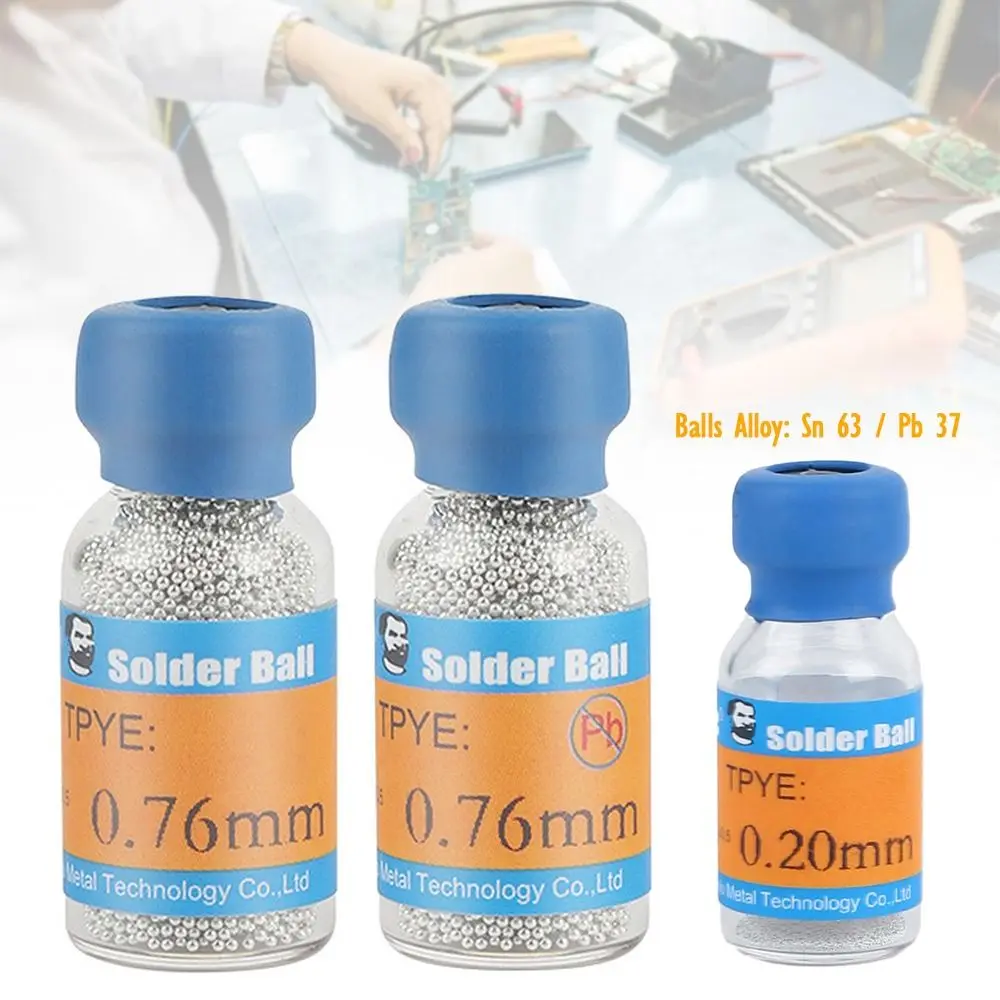 

10K 0.2~0.76mm Solder Ball Leaded Lead-free Repair Tools BGA Reballing Ball Weld Reworking Tin Beads IC Chip Rework