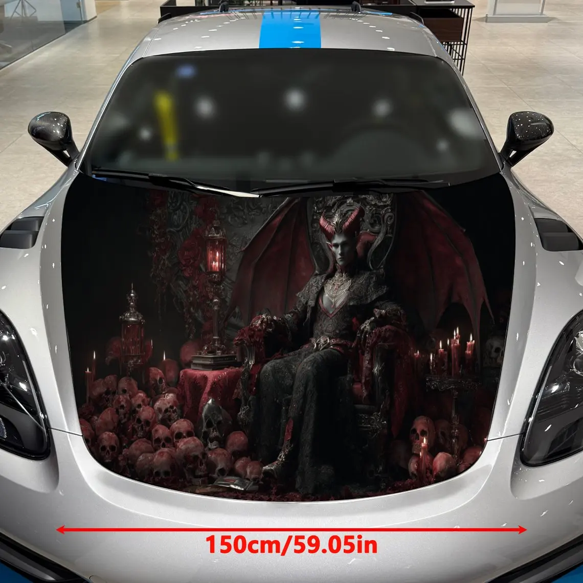 Dominant Blood - Colored Demon Pattern car hood stickers, waterproof self-adhesive, scratch resistant, easy to stick, durable ca