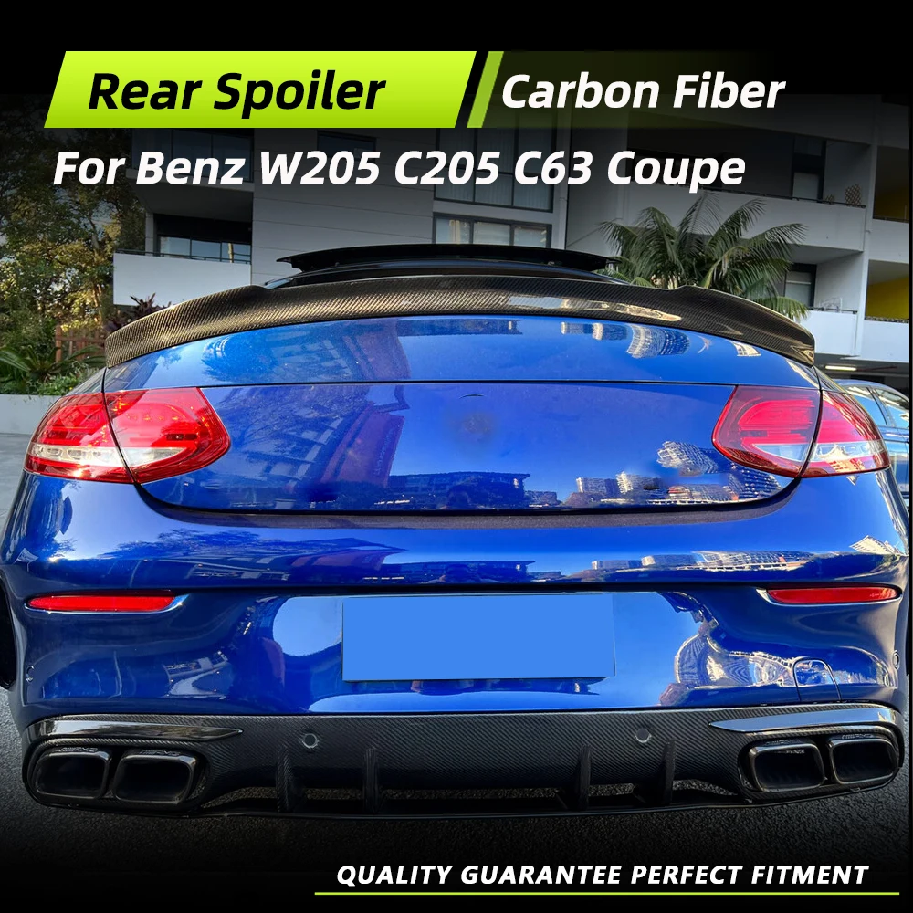 

Car Trunk Spoiler for Mercedes Benz C Class W205 C205 Coupe 2015-2018 C43 C63 AMG Carbon Fiber Auto Rear Boot Lid Highkick Wing
