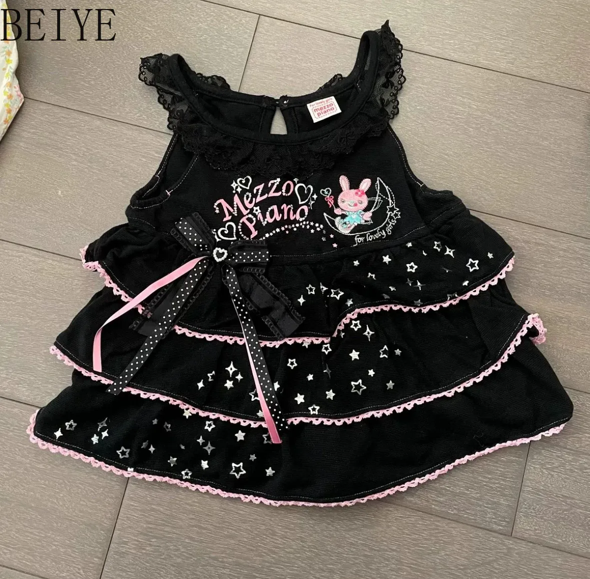 

Japanese Style Girls' T-Shirts Rabbit Bows Thin Suspender Tops Fashion Kawaii Sling Children's Clothing Summer Girls Top