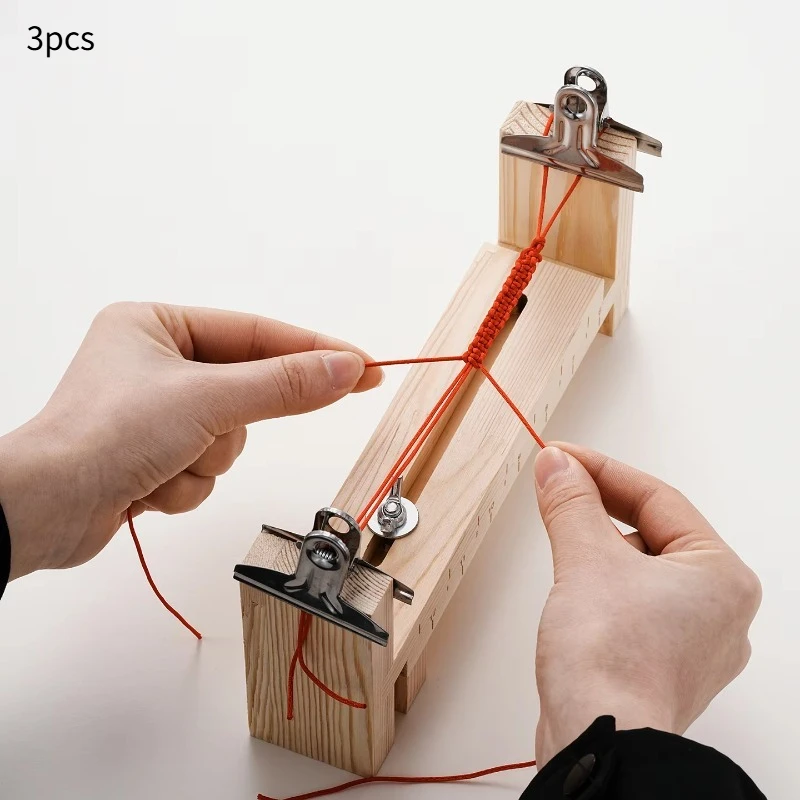 3pcs Necklace Bracelet Rope Wooden Braiding Frame Adjustable Handmade Tools Braided Rope Fixed Plate