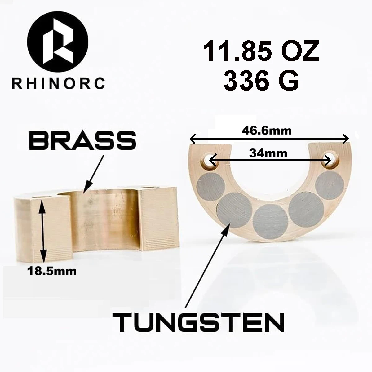 336g Brass Tungsten Steel CounterWeight for RHINO Capra Axle 11.85oz Performance Enhancing Weight for Fitness Equipment