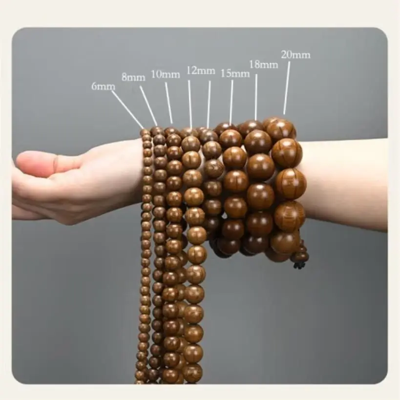 Authentic Six-Dao Dragon Wood  Natural Old Material Bracelet for Men and Women Dragon Wooden Rosary 108 Buddha Beads Hand String