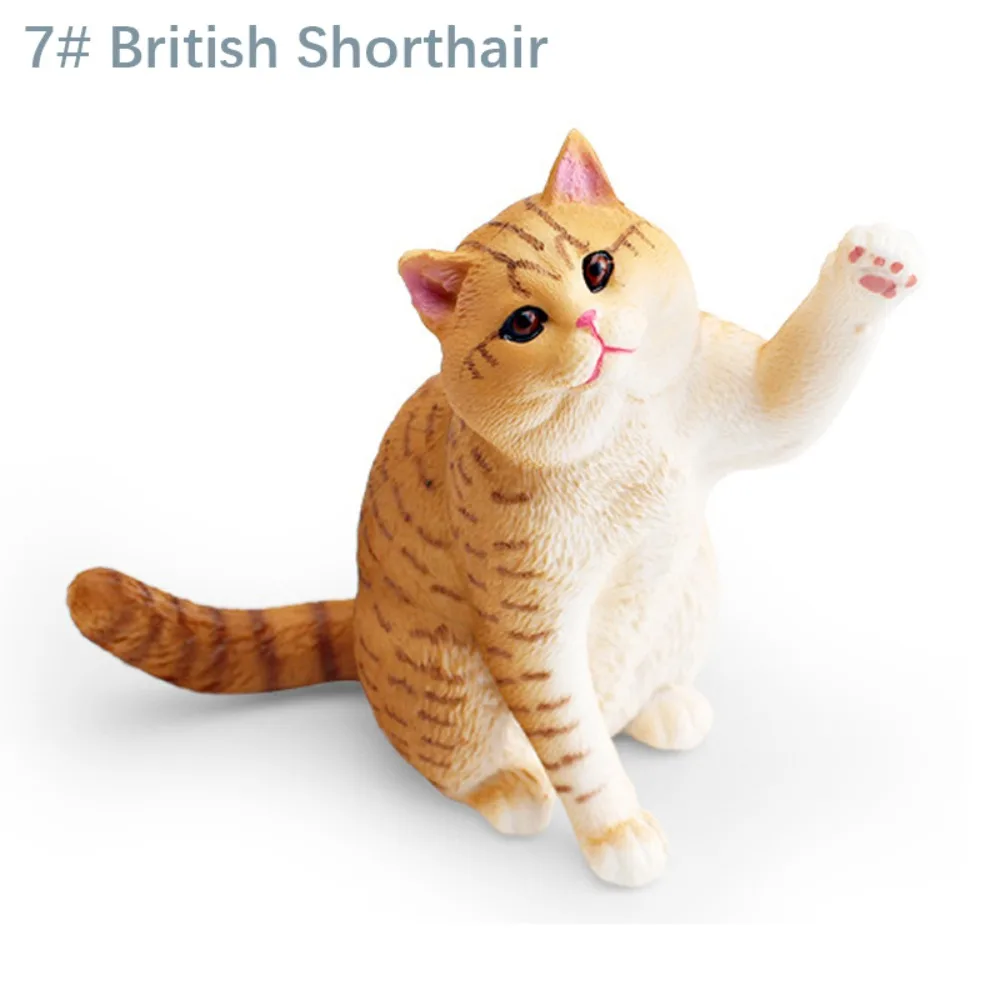 Cute PVC Simulation Cat Model Siamese British Shorthair Cat Lifelike Realistic Pet Figurines Cat Action Figures Desktop Ornament