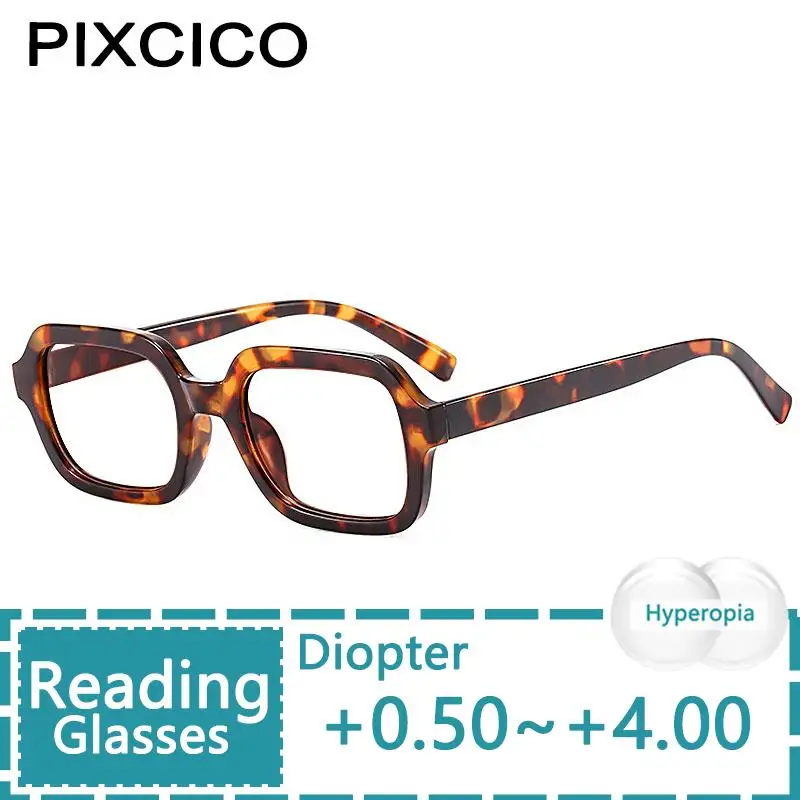 55628 Small Rectangle Frame Reading Glasses Women Leopard Retro Presbyopic Eyeglasses Hyperopia Eyewear +1.0..+4.0