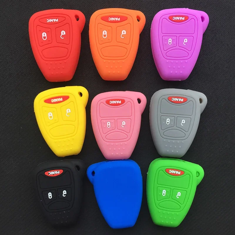 silicone Remote Car Key Shell Cover For Chrysler 300 Dodge Caliber for Jeep Patriot Pacifica Liberty 2+1 3 Buttons Fob Key Case