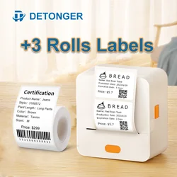 DETONGER P1 Mini  Self-adhesive Portable Thermal Label Printer  for Business Home Office Wireless Inkless Logo Sticker Printer