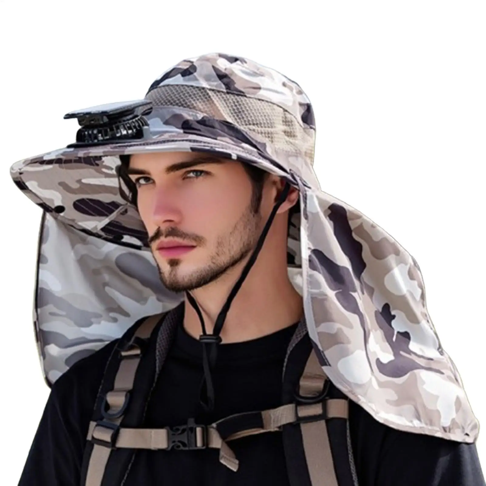 

Solar Fan Hat Cooling UV Hat For Outdoors Lightweight UPF50 Headwear With Solar Fan For Sports Outdoors Travel Camping Beach