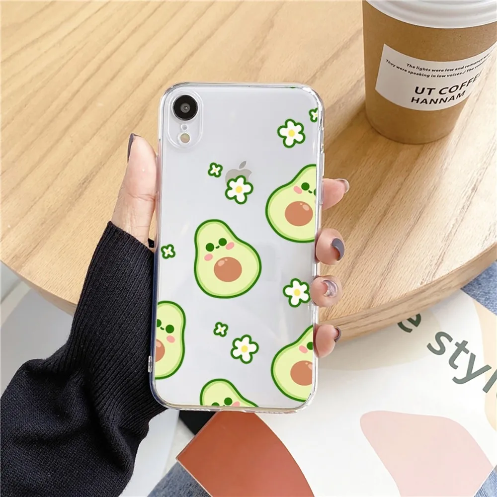 Fruit Avocado Phone Case For Iphone 15 11 13 14 Pro Max 7 8 Plus X Xr Xs Max Se2020 12mini Transparent Cover