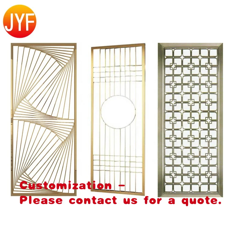 

custom.EL210 Stainless Steel Metal Decorative Privacy Screen Room Divider Dining and Living Room Partition Designs Modern Decora