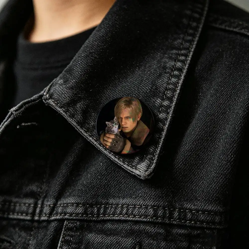 Leon Kennedy Badge Pins For Friend, Backpack, Clothing, Collectible Accessories, Jewelry Gift