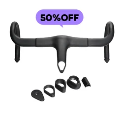 Integrated Road Bicycle Handlebar OEM Full Carbon Fiber For Aero F10 1K Width 400-440mm Stem 90-120mm Bicycle Parts
