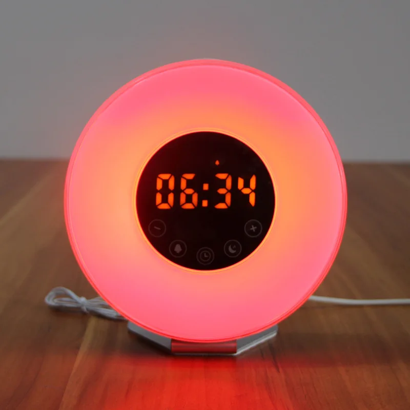 Analog Sunrise Wake Up Light Sunset Sleep Light FM Radio Wake Up Light Clock Wake Up Electronic Clock Alarm Clock view 4