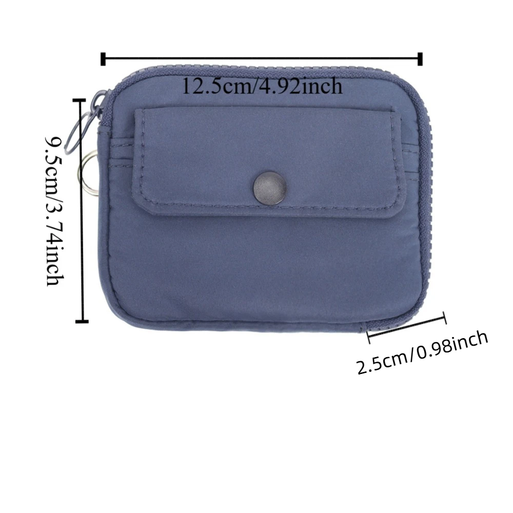 محفظة قصيرة متعددة الوظائف من النايلون للعملات المعدنية، حامل بطاقة بسحاب، حقيبة سماعة أذن مربعة خفيفة الوزن، حقيبة تخزين صغيرة يوميًا #6