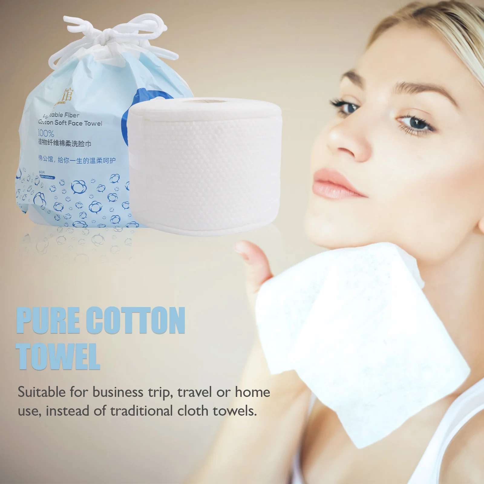 1 Uds. Toalla Facial desechable de algodón puro para quitar el maquillaje, toalla Facial suave para limpieza de la piel, paño de limpieza profunda portátil