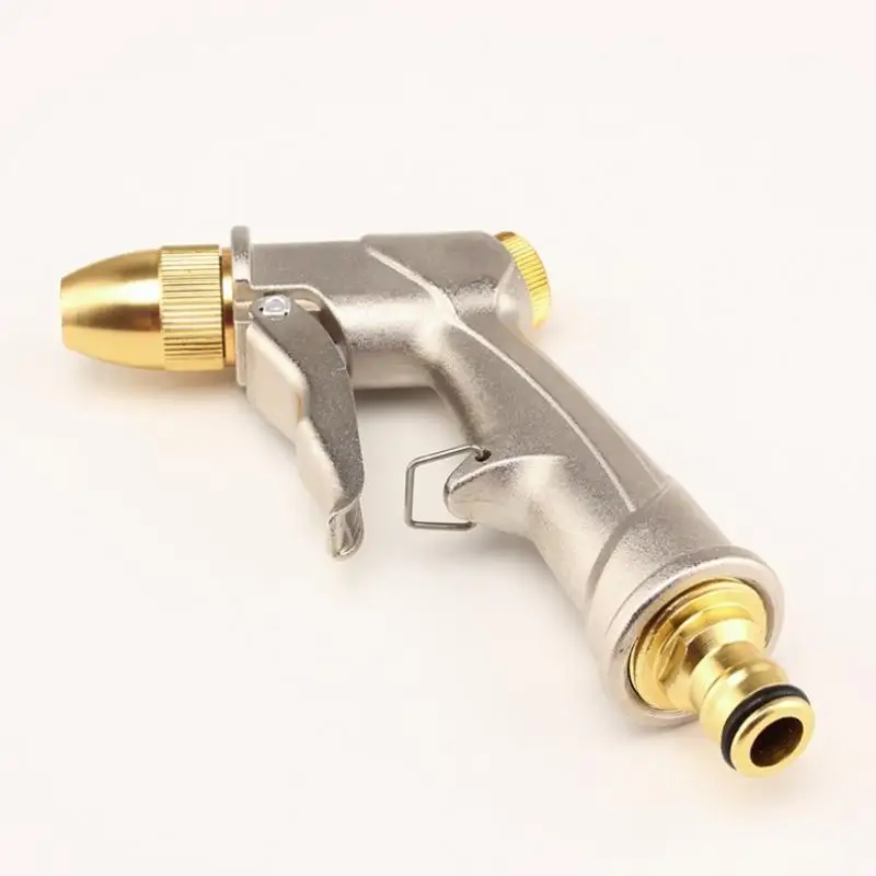 High Pressure Metal Water Spray Gun Brass Nozzle for Garden Hose 1 2 Inch for Outdoor Lawn Patio Car Washing Cleaning