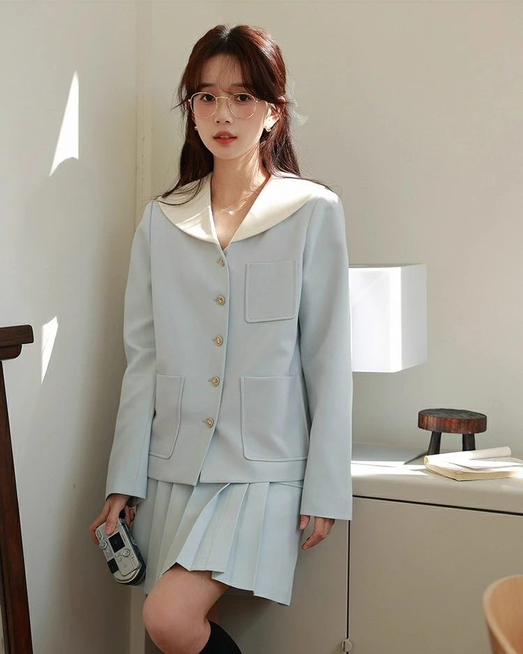 Elegant Pleated Mini Skirt High Waist A-Line Short Skirt for Women Chic Korean Style Uniform Skirt for School  Daily Casual Wear