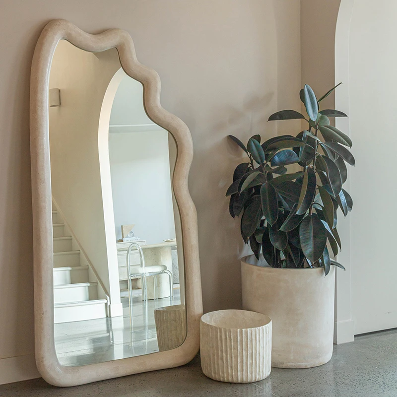 -+-Dressing Abnormity Mirror Modern Aesthetic European Korean Style Mirror Design Minimalist Asymmetrical Espelhos Home Decorati