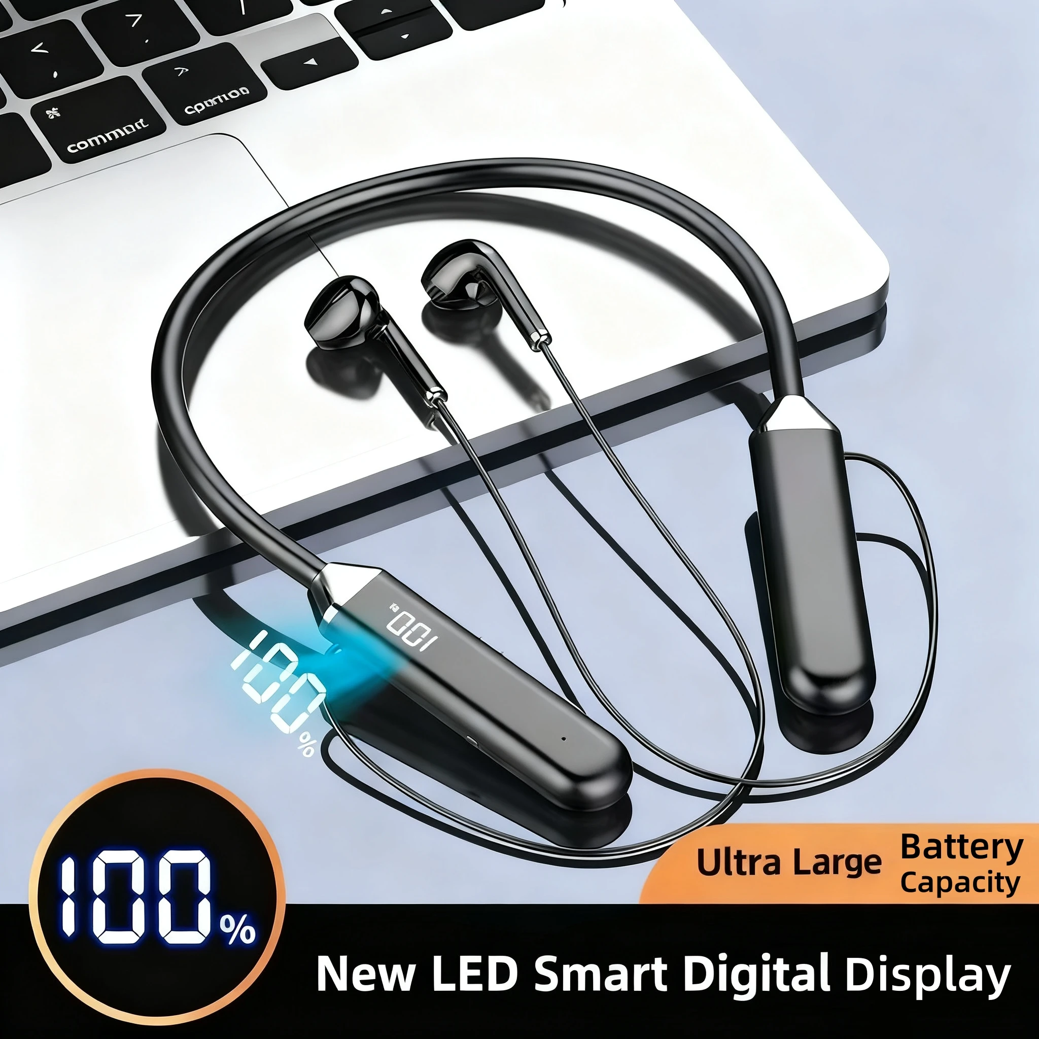 Novo esporte neckband fone de ouvido sem fio audífonos bluetooth inalámbrico jogos display led fones de ouvido para xiaomi huawei