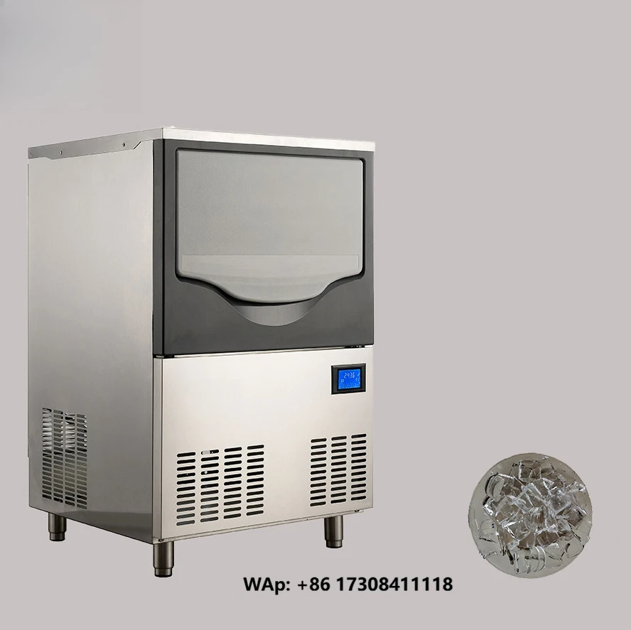 Integrated Commercial Ice Machine 198lbs/24H High Quality Ice Maker for Business Bar Under Counter Stainless Steel Ice Machine
