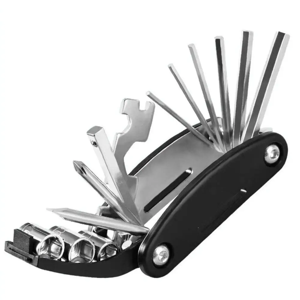 Stainless Steel Bicycle Multi Tool Folding Spanner Kit Professional Cycling Repair Equipment For Outdoor Mountain Biking