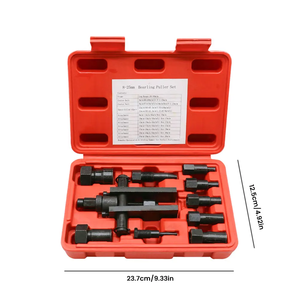Rimoody 10 قطعة تحمل النازع مجتذب مجموعة أدوات 8-25 مللي متر العالمي للدراجات النارية الداخلية تحمل أداة إزالة الصواميل لصيانة محور عجلات