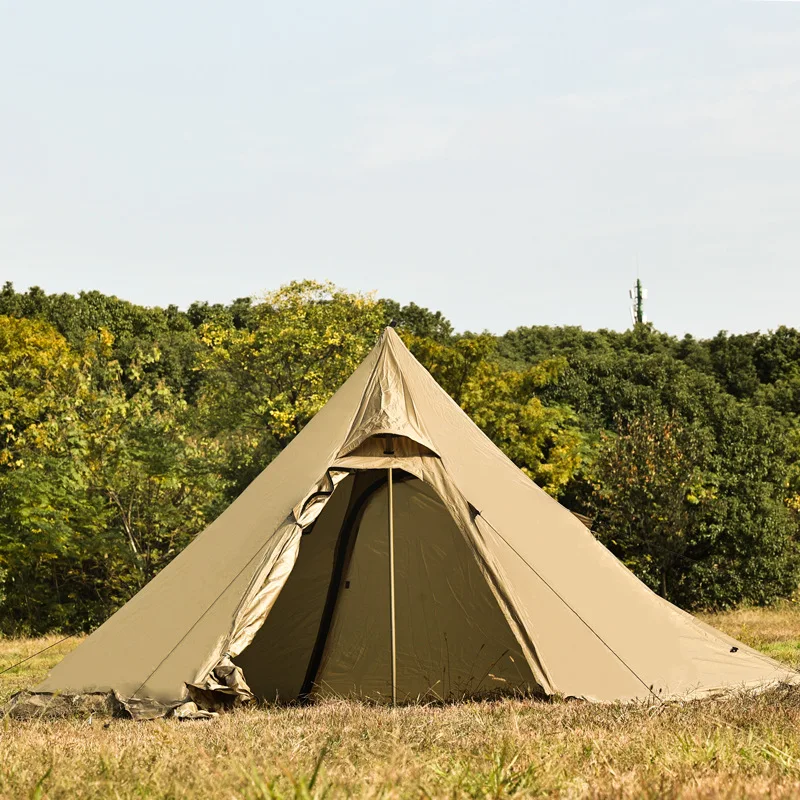

All-Year Wear-Resistant Polyester Outdoor Camping Pyramid Tent Lightweight Arc Door Portable Canopy Storm-Proof for Convenient