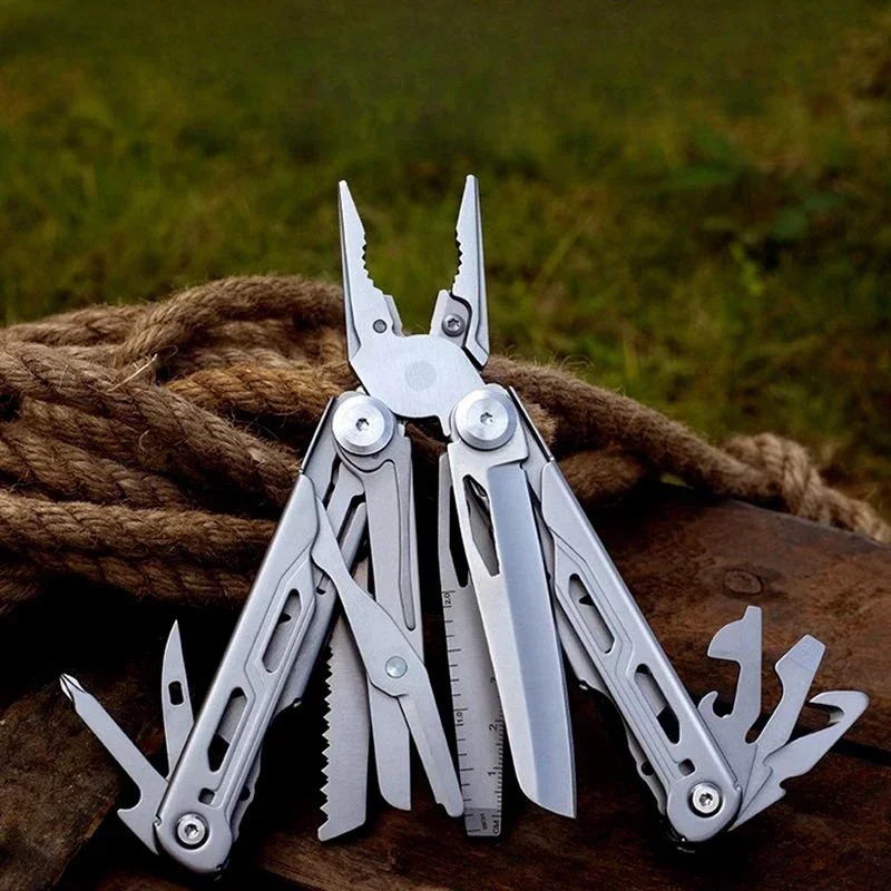 كماشة معدنية متينة متعددة المهام مع شفرة حادة قطع الأسلاك المفكات مقص أداة متعددة الوظائف للتخييم في الهواء الطلق والمشي لمسافات طويلة #2