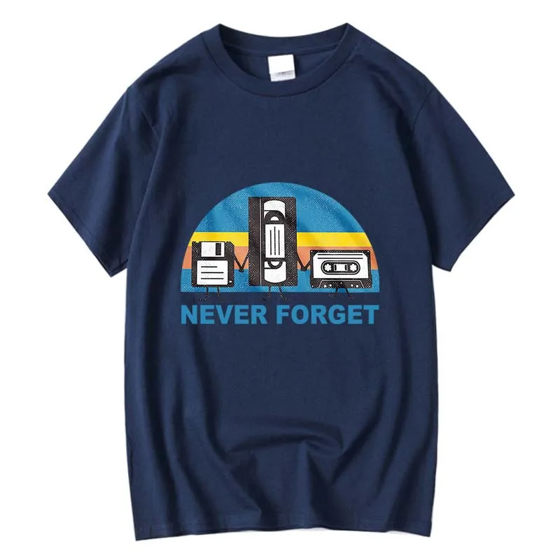 XIN  Men's High Quality Cotton T-Shirt Funny Hand-Painted Design Never Forget Customizable Clothing DIY Service
