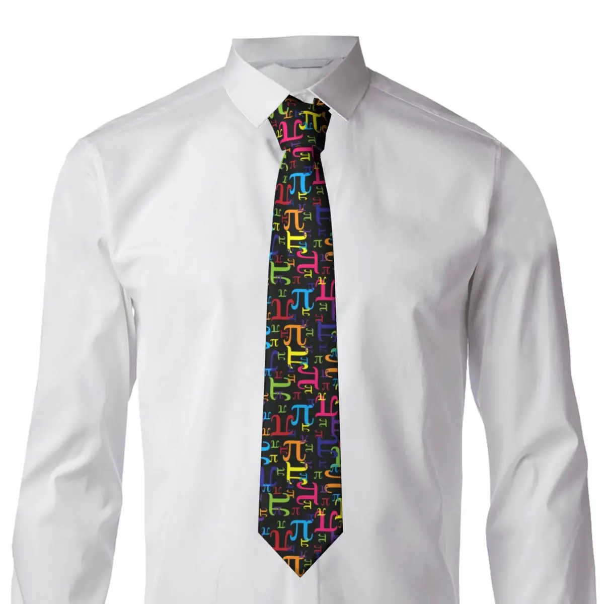 Fashion Pieces Of Pi Necktie Men Personalized Silk Math Science Nerd Geek Office Ties