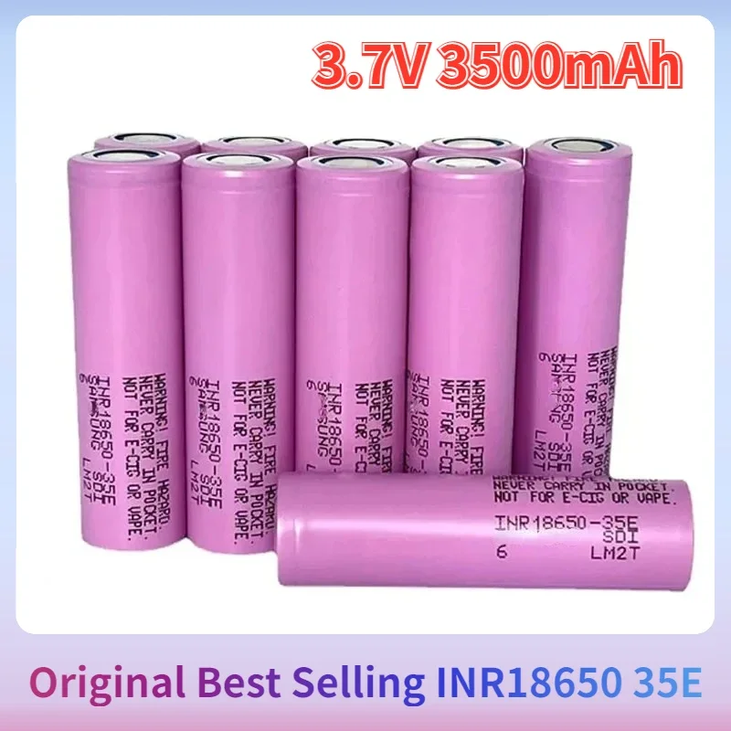 18650 Lithium Ion Battery 3.7V 3500mAh 25A Discharge INR18650 35E Rechargable Batteries Li-Ion Cells for Screwdriver Flashlight