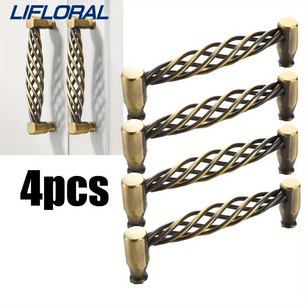 4 قطعة قفص العصافير خزانة تسحب المطبخ دولاب مقابض الرجعية مقابض للخزانة خمر النحاس مقبض كابينة درج الأجهزة #2