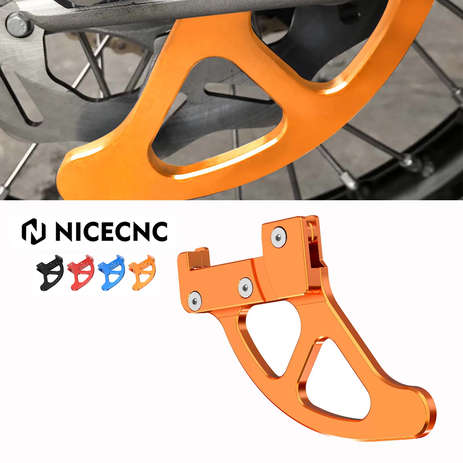 NICECNC Bremsscheibenschutz hinten für KTM EXC 300 EXC XCW XCFW EXCF SX SXF XC XCF 125 250 350 450 530 2004–2022 für Husqvarna TE300
