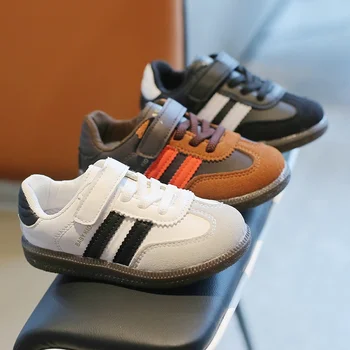 Çocuk Sneakers Boy bahar sonbahar nedensel çocuk koşu yürüyüş ayakkabısı moda yönlü kızlar tenis ayakkabıları yumuşak Soled kanca döngü