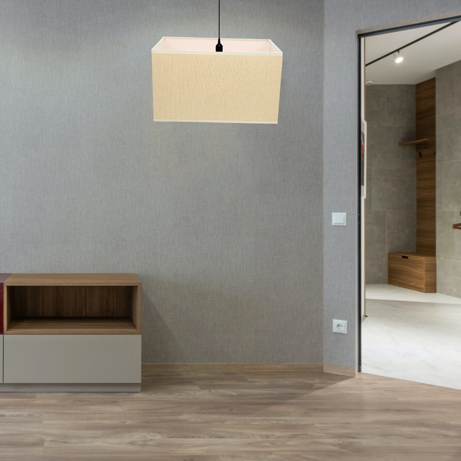 

Stylish Rectangular Cloth Lampshade Home Decorative Light Cover Bedroom Study Durable Linen Fabric Lamp Cover Random Color