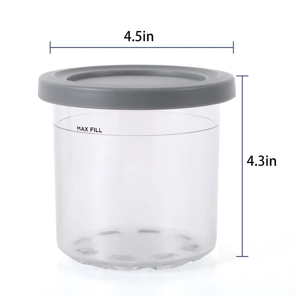 2/4pcs Ice Cream Pints Cup Ice Cream Containers With Lids For Ninja Creami Pints For Nc301 Nc300 Nc299amz Series Ice Cream Maker