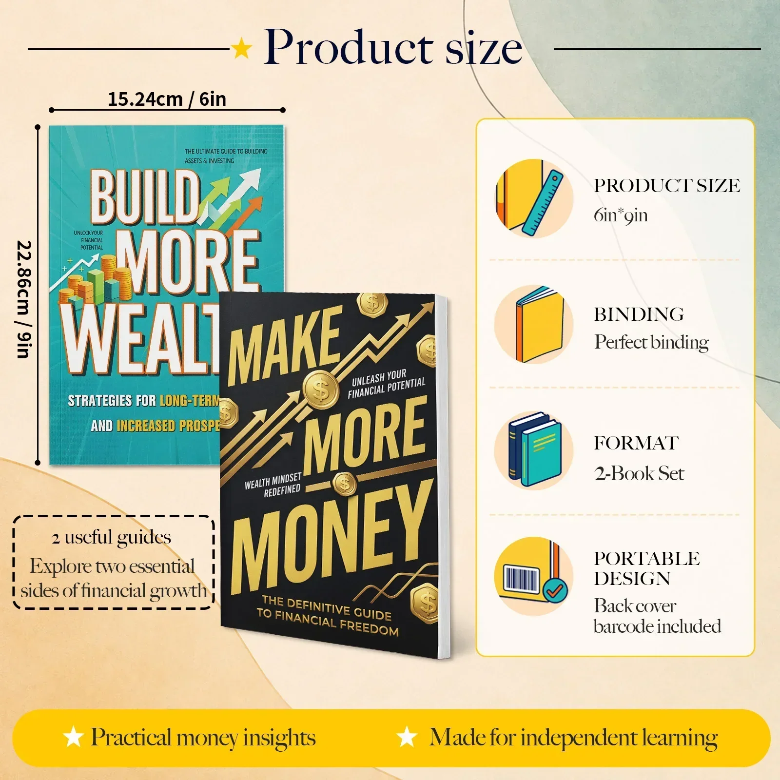2-Book Money and Wealth Building Guide Set, Personal Finance, Wealth Mindset, Investing Basics, Asset Growth