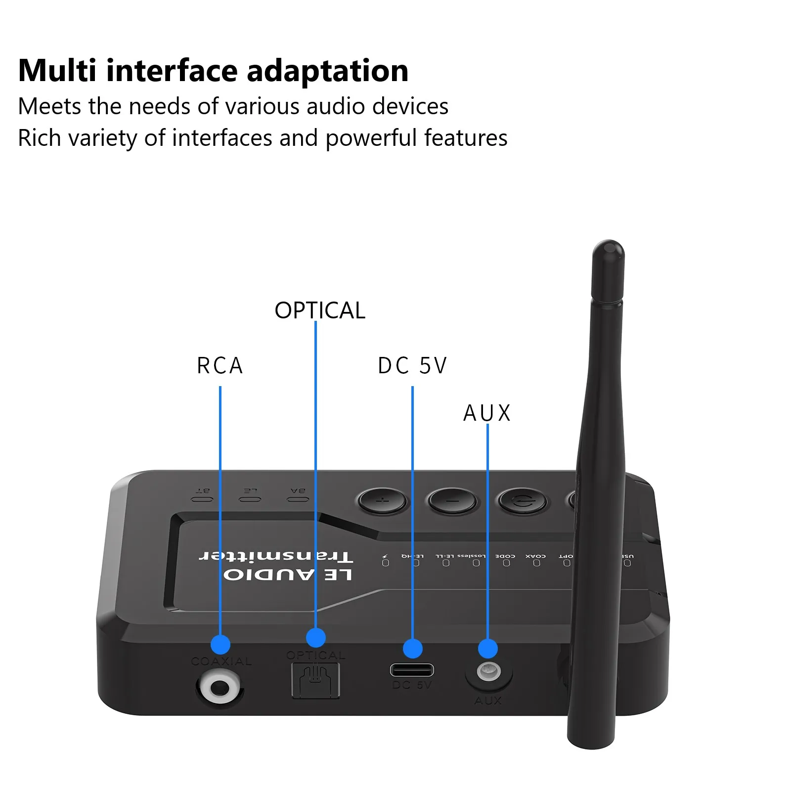 eppfun LE Audio  Bluetooth 5.4 Audio Transmitter for TV headphons with Aptx lossless Auracast LC3 for Gaming Watching  Music