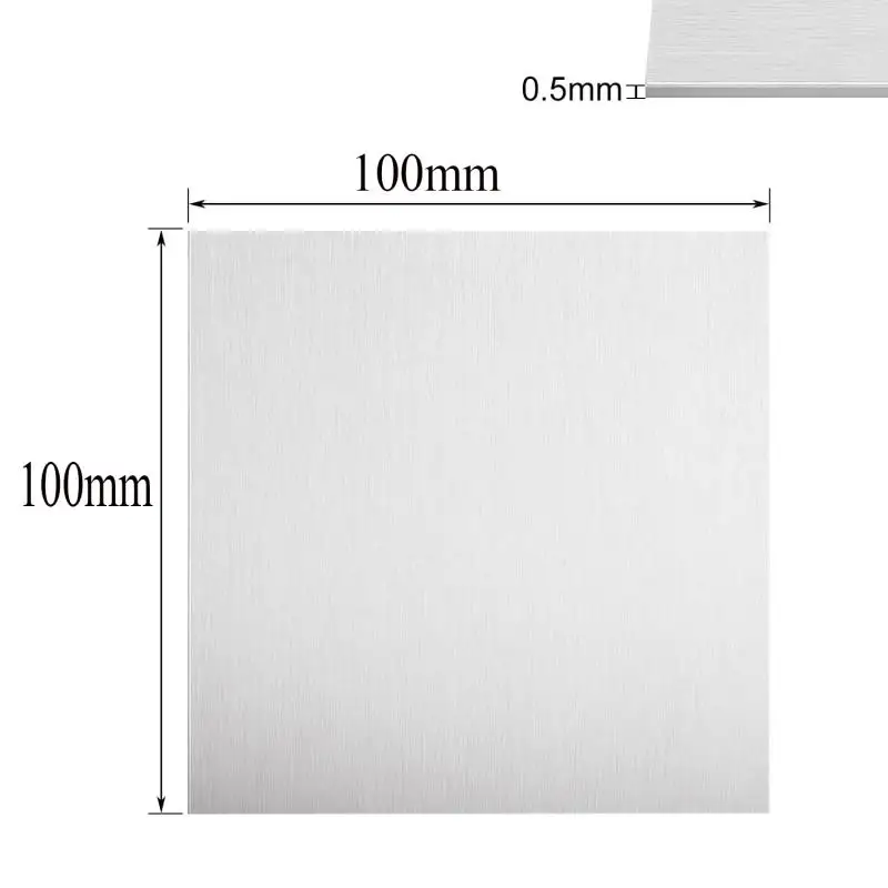 304 Stainless Steel Square Sheet Plate Thickness 0.2mm~3mm Flat Brushed Metal Polished Plate 100x100mm 150x150mm 200x200mm