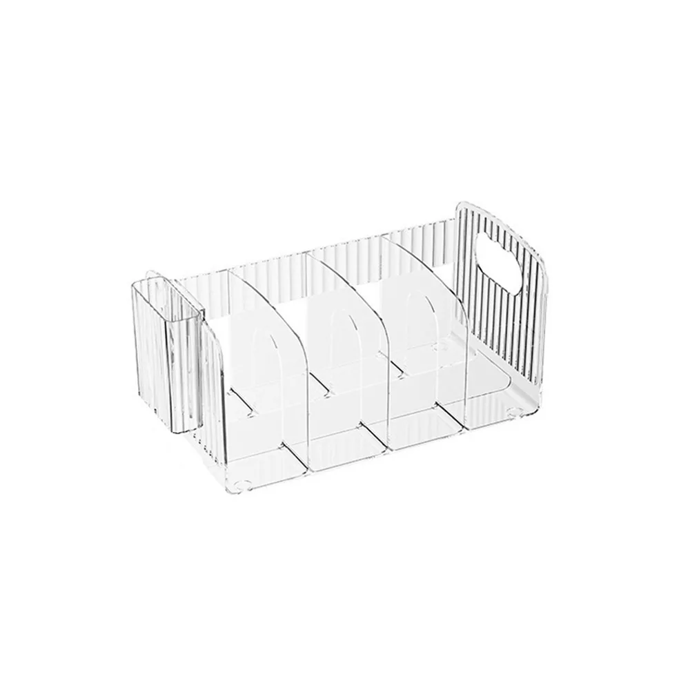 Portable Thickened Divided Book Stand Simple with Handle Clear Bookshelf Save Space Acrylic Book Stand School