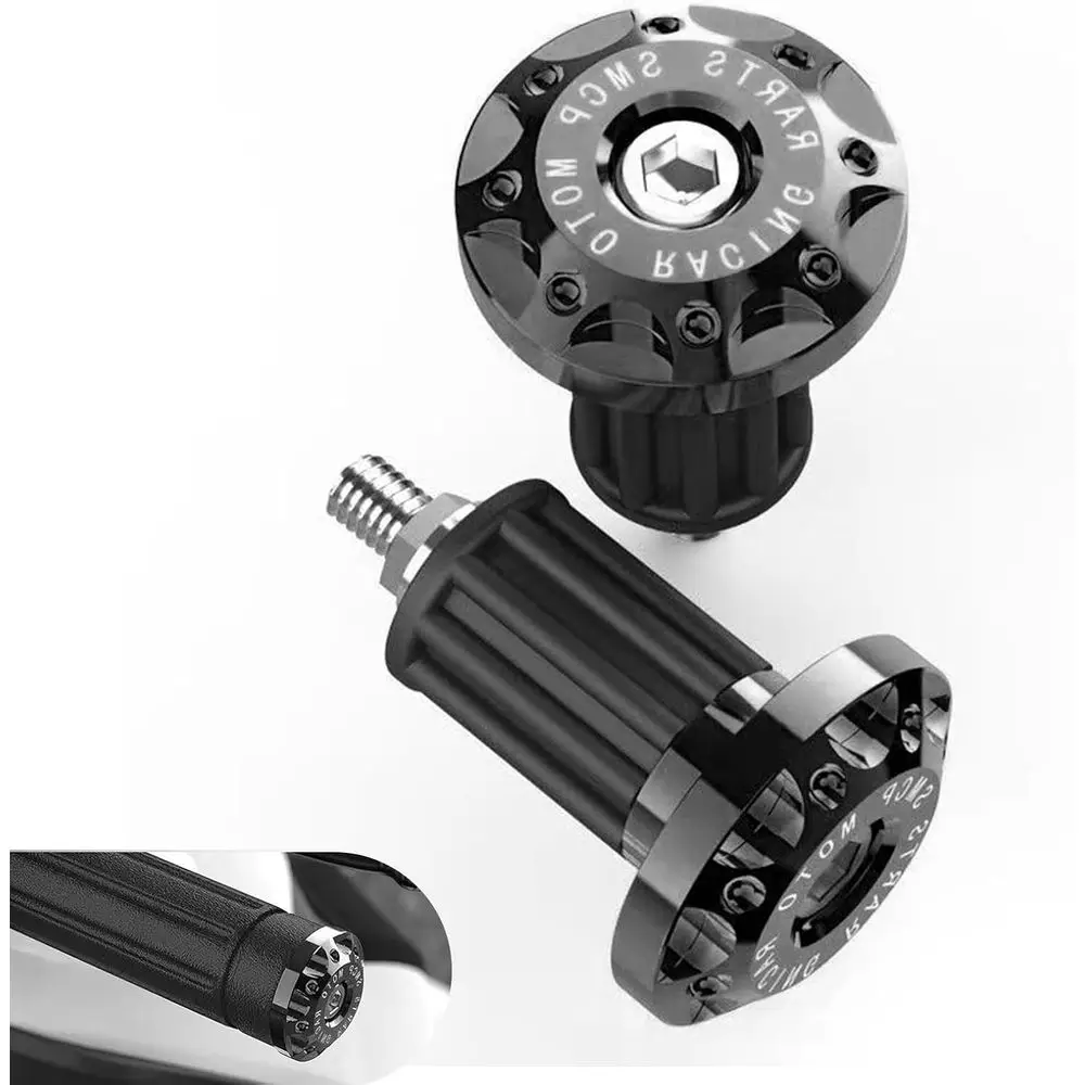 2 PCS Motorcycle Bar End Plugs, Alloy Handlebar Grip End s, it or Motorcycles with Handlebar Inner Diameter o 16-18MM (Black)