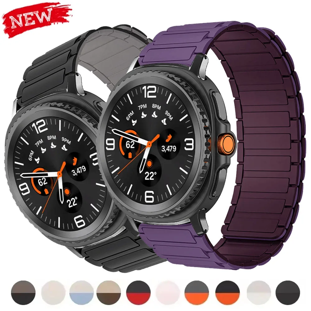 Magnetisches Armband für Samsung Galaxy Watch8 40 mm 44 mm 8Classic 46 mm Silikon-Sportarmband für Galaxy Watch Ultra 47 mm 2025 Armband