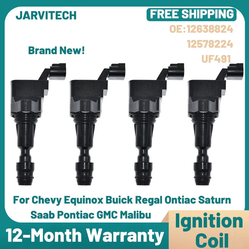 

1/4 Pcs Ignition Coil 12638824 UF491 For Chevy Equinox Buick Regal Ontiac Saturn Saab Pontiac GMC Malibu 2.0 2.2 2.4L 12629646