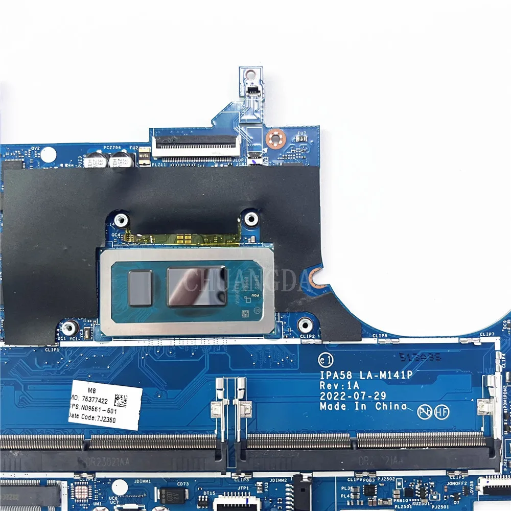 For HP 15-EW Laptop Motherboard LA-M141P N09660-601 SRLD9 i5-1240P SRLFP i7-1255U Notebook Mainboard