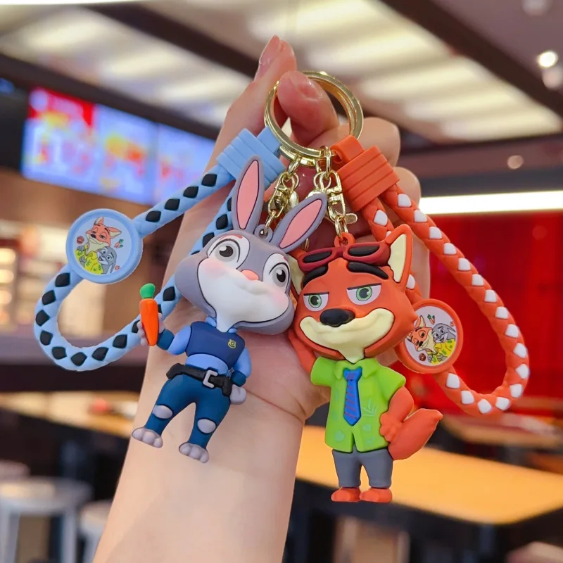 

Брелок для ключей Zootopia 2, офицер кролика, Джуди Фокс, Ник, аниме, автомобильный рюкзак, подвеска, аксессуары с героями мультфильмов, подарок для фанатов