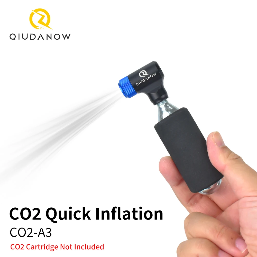 

Велосипедный насос Qiudanow для CO2, быстрозаряжаемый насос для накачивания шин для горных и шоссейных велосипедов, подходит для клапанов Presta и Schrader, аксессуары для велосипедов
