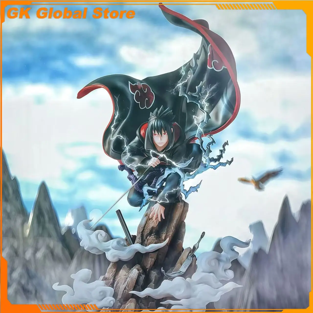 

New NARUTO 43cm Anime Figure Uchiha Sasuke Peripheral Scene Collect Statue Model Desktop Decorate Ornaments Birthday Gifts Toys