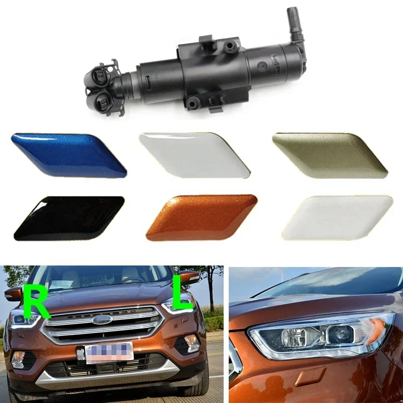 For Ford Kuga Escape 2017 2018 2019 Car Front Headlamp Headlight Washer Spray Jet Nozzle Cover Cap