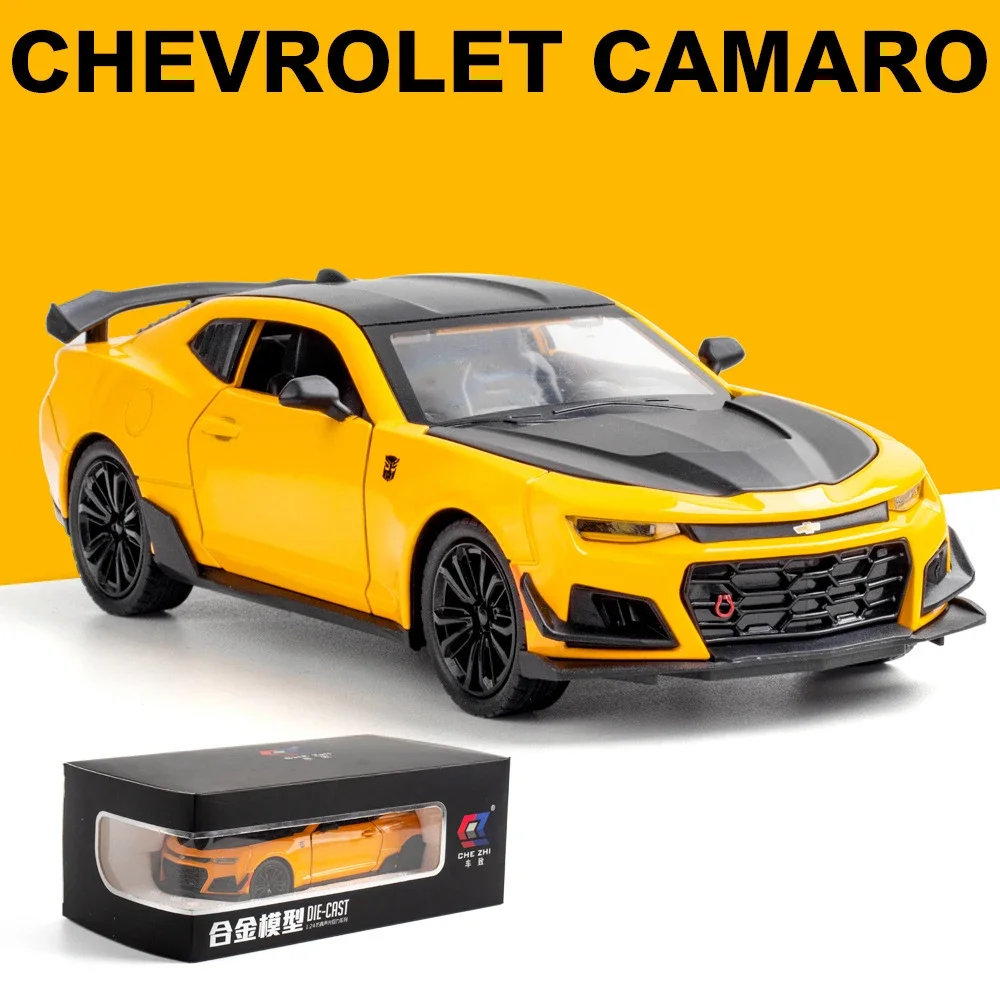 1:24 Chevrolet Camaro Alloy Diecast Sports Car Model Toy Simulation Vehicle Pull Back Toys For Children Gifts A327