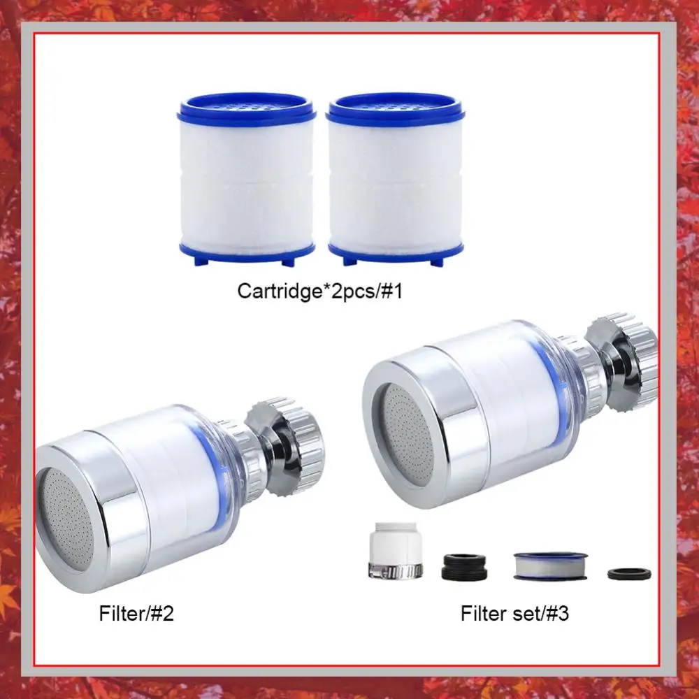 1-5Set Faucet Water Filter Element Remove Chlorine Heavy Metals Filtered Showers Head Bath Filtration Purifier Soften Hard Water